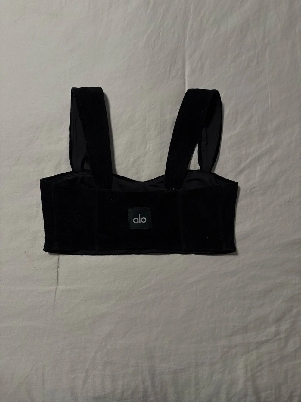 ALO Yoga Black Velvet Crop Top